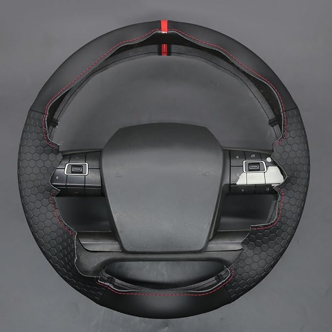 MEWANT Hand Sewn Steering Wheel Cover Wrap for Volvo VNL VNR FM FH 2017-2025 Steering Wheel Accessories for Volvo FM