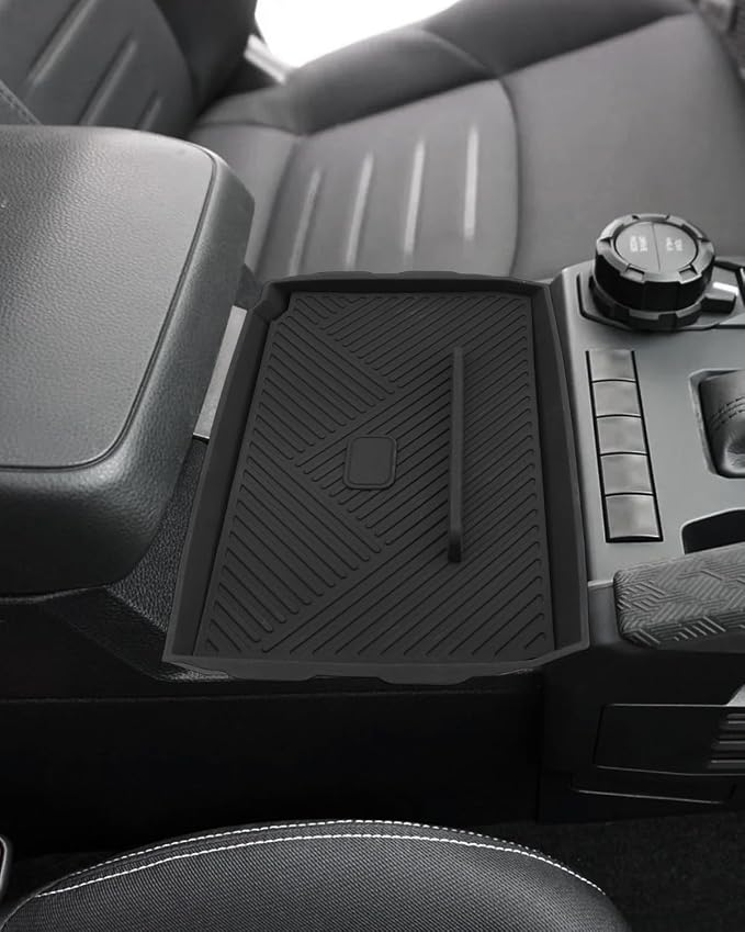 2026 Tacoma Center Console Cup Holder Inserts with Compartment Cover, Non-Slip Silicone to Prevent Spills Scratches & Hidden Storage Organizer for 4th Gen Toyota Tacoma Accessories 2026 2025 2024