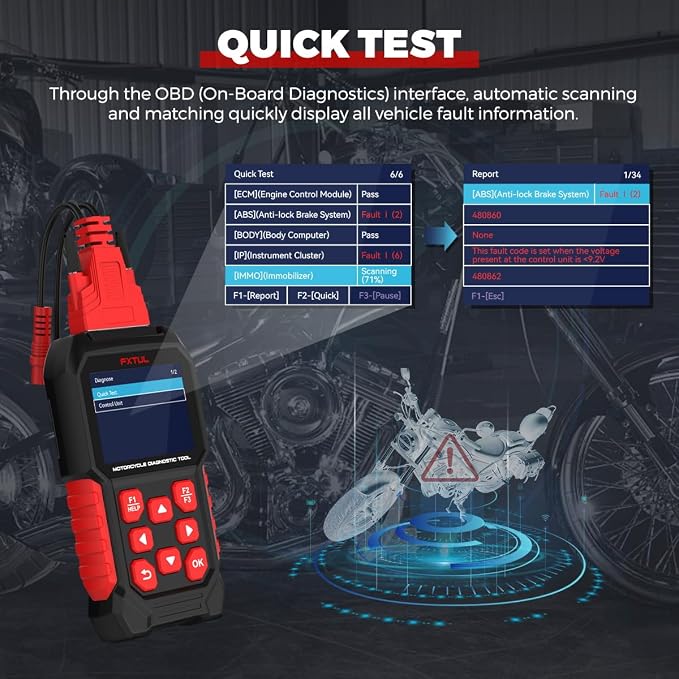 M4 Motorcycle Diagnostic Tool for BMW 10-Pin OBD2 Scanner | Full System Scanner, ABS Bleeding, Service Reset & Throttle Reset, ECU Reset, For DIYers & Professional Mechanics