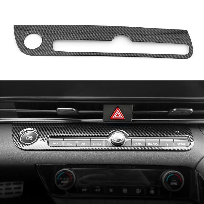 YOUTOOCAR Engine Start Stop Button Trim Cover ABS Interior Accessories Compatible with Hyundai Elantra N/N Line (CN7) 2021–2025 Accessories (Carbon Fiber Pattern)