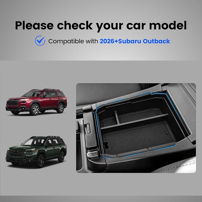Center Console Organizer for 2026 Subaru Outback Console Armrest Tray (Double Layer) for 2026 Outback for 2026 Outback (Premium,Limited,Touring,Wilderness,Limited XT,Touring XT) Accessories