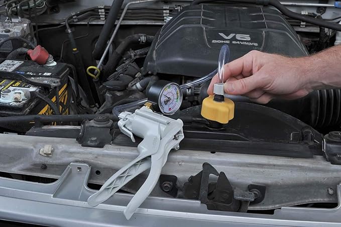 Mityvac MV4560 Radiator/Cooling System Pressure Test Kit for Asian, European, US Cars and Light Duty Trucks, Includes Hand Pressure Pump, 4 Cooling System and 2 Dual-Function Cap Test Adapters