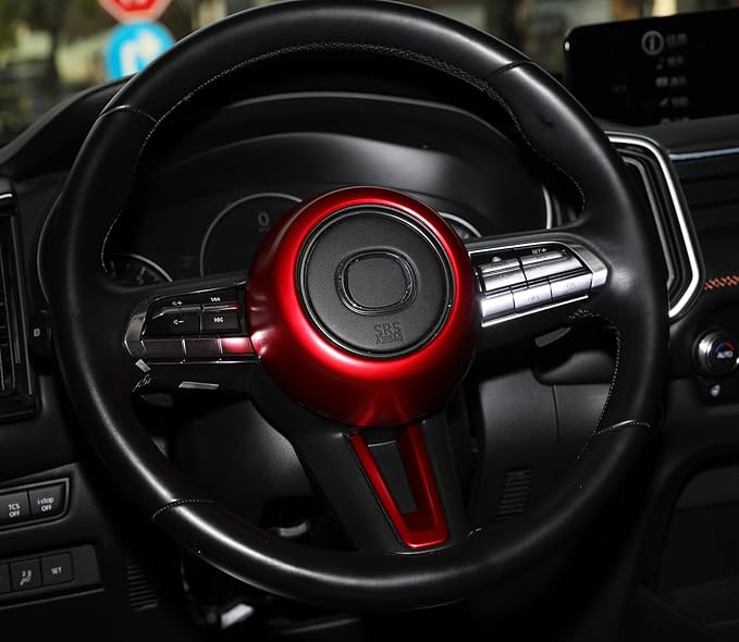 Fit for Mazda CX50 Mazda 3 CX-30 Accessories Steering Wheel Covers, Red Style Steering Wheels Protective Trims for Mazda CX-50 CX 50 2023 2024 2025 Mazda 3 CX30 CX 30 2020-2026