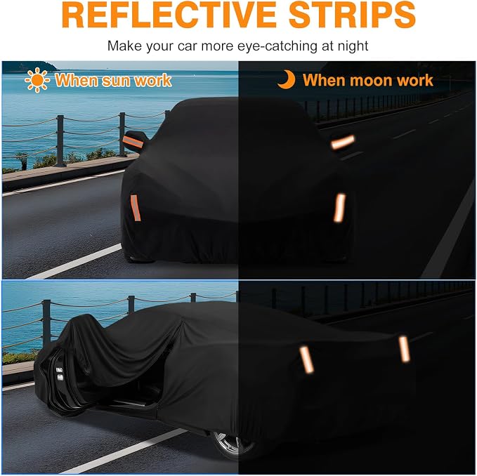 Car Cover Custom Fit for Chevrolet Corvette C4 C5 C6 C7 C8 1980–2026, Outdoor Waterproof All Weather Heavy Duty Full Exterior Cover for Sun Rain Snow UV Dust Protection with Door Zipper