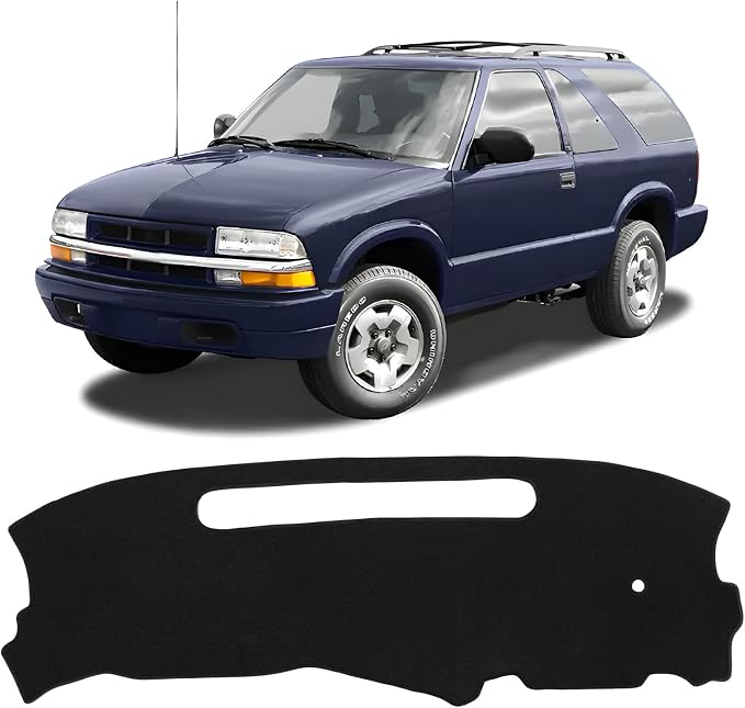 KUST Black Dash Cover for 1994-2005 Chevy Chevrolet S-10 Blazer, 1994-2005 GMC Jimmy/Envoy/Sonoma, 1999-2001 Chevy Chevrolet Trailblazer Dashboard Cover Accessories for Blazer Non-Slip Polyester