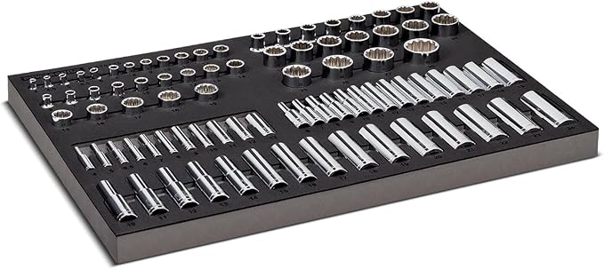 Powerbuilt 85 Piece Metric Master Socket Set, 1/4, 3/8, and 1/2 Inch Drive, 6 and 12 Point, Deep and Shallow Sockets, Storage Organizer - 949008