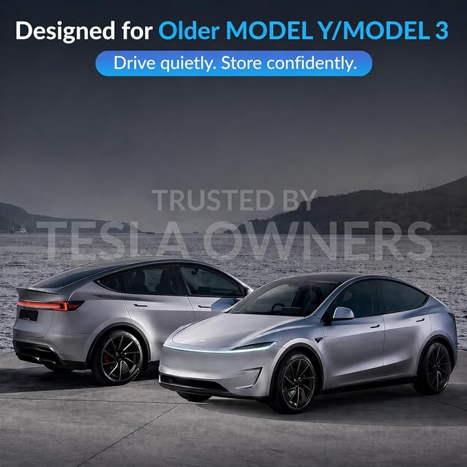 Tesla Model Y Under Screen Organizer (2021-2024) & Model 3 (2017-2023) – Hidden Center Console Storage Tray, Anti-Slip Silicone, ABS Interior Accessory - White