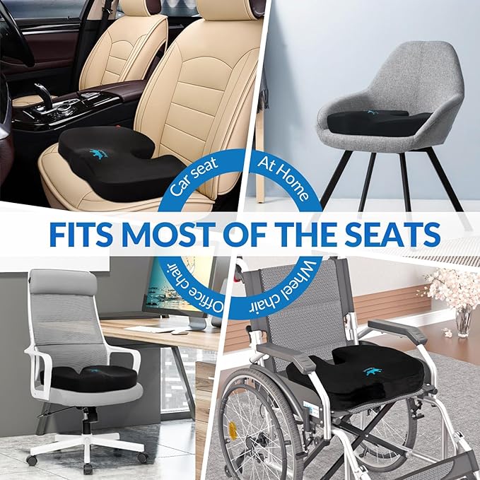 QUTOOL Seat Cushion & Soft Lumbar Roll for Office Chair
