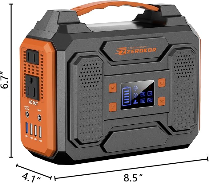 300W Solar Power Station Generator with Solar Panel Charger 60W, 120W Solar Power Bank with 110V AC Outlet Fast Charging USB C for Camping Laptop Smart Devices RV Van Outdoor Power Outage