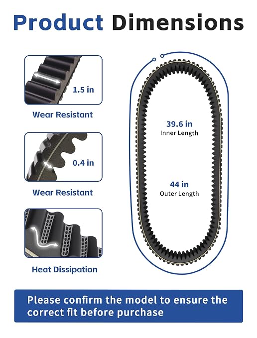 Drive Belt for Polaris RZR PRO XP/XP 4 2017-2023, RZR Turbo R/Turbo R 4, RZR XP Turbo/Turbo S/4 Turbo S 2017-2023 Replace Part #3211202