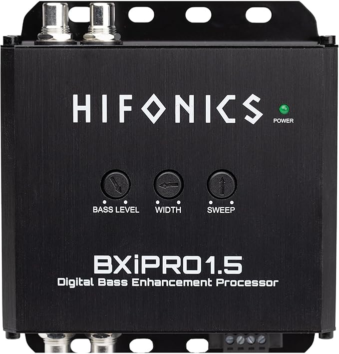 Hifonics BXIPRO1.5 Bass Enhancer, Digital Processor with Dash Mount Remote Control, Integration with Any Vehicle for Upgraded Subwoofer System, Black