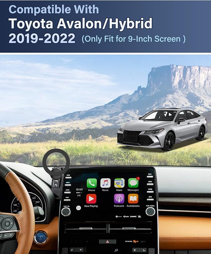 PZK Car Phone Holder for Toyota Avalon/Avalon Hybrid 2019 2020 2021 2022 Accessories Custom 9-Inch Screen Fixed Clip Compatible with MagSafe Car Phone Mount 360° Rotation Not Affect Air Vent