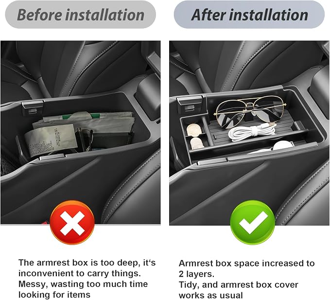 SKTU for 2026 Jeep Cherokee Center Console Organizer for 2026+ Jeep Cherokee (Base/Laredo/Limited/Overland) Console Tray Jeep Cherokee 2026 Accessories ABS Insert Tray with Sunglasses and Coin Holder