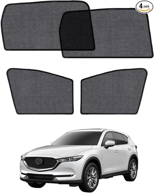 Car Window Shade for Mazda CX5 2017-2023, 4 Pack Magnetic Mesh Sun Shades for Front & Rear Windows, UV Glare Protection & Baby Car Shade for Napping Camping Breastfeeding