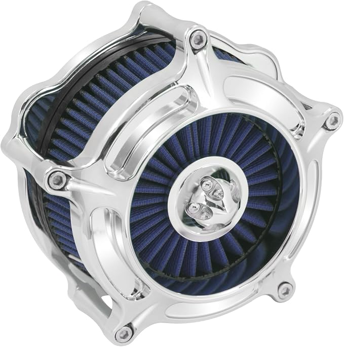 Air Cleaner Filter Aluminum Fit for Harley Touring Road King Street Glide Softail Sportster Dyna (Chrome Housing Blue Element, A For Sportster XL 04-22)