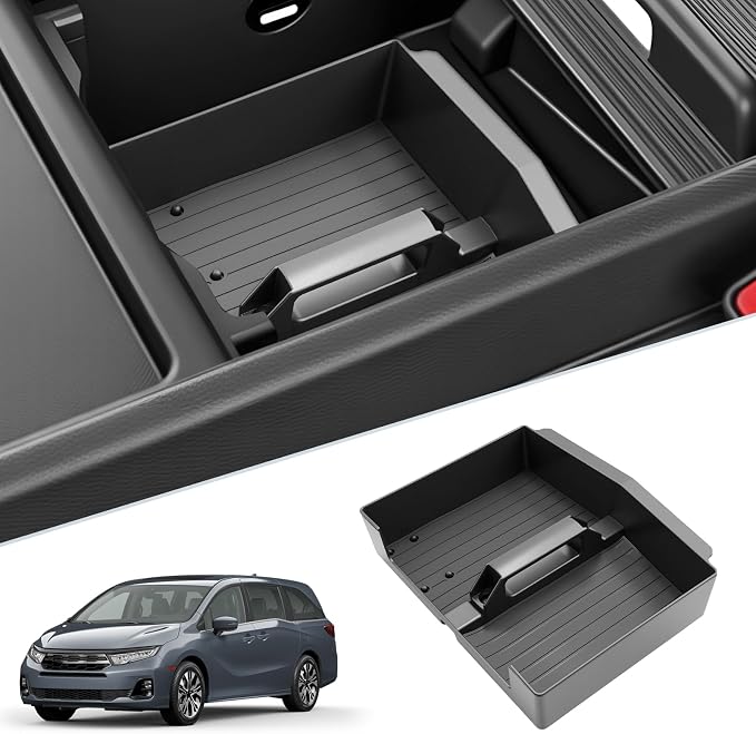 SKTU 2025 2026 Honda Odyssey Center Console Organizer for 2025 2026 Honda Odyssey (EX-L/Sport-L/Touring/Elite) Console Tray Honda Odyssey 2025 2026 Accessories ABS Armrest Secondary Storage Box