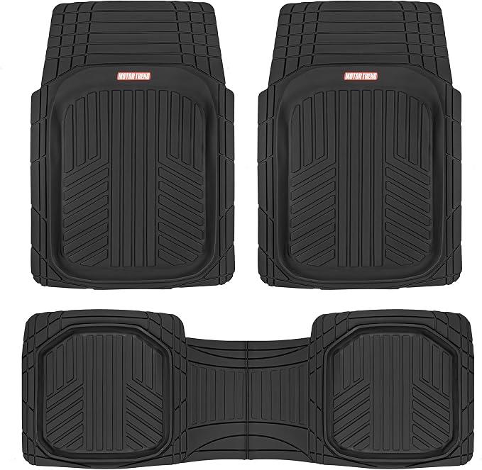 Motor Trend Premium FlexTough All-Protection Cargo Mat Liner + Motor Trend DeepDish Floor Mats for Cars Full Set