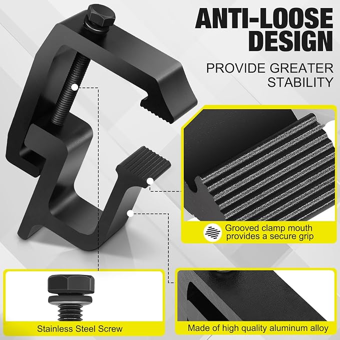 moveland Upgraded 𝟖 𝐏𝐂𝐒 Camper Shell Clamps - Heavy Duty Truck Topper Clamps - More Secure Truck Cap Clamps for Dodge Dakota Ram 1500 2500 3500, F150 F250, Titan, Tundra