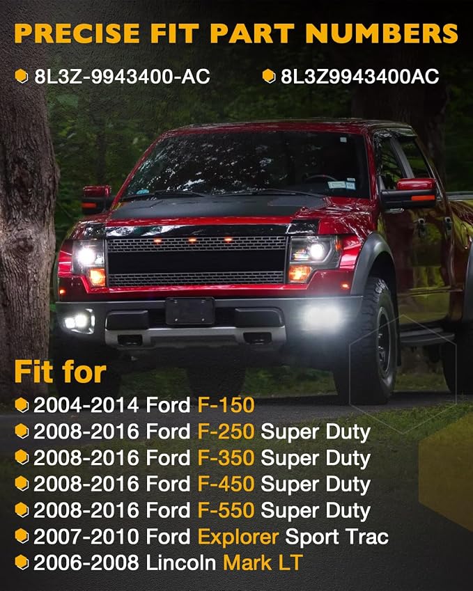 Tailgate Backup Camera Handle w/Rearview Mirror Monitor, Compatible with 2004-2016 Ford F150 / F250 F350 F450 F550 Super Duty/Explorer, 4.3" Rear View, 170° Viewing Angle, Waterproof Reverse Camera