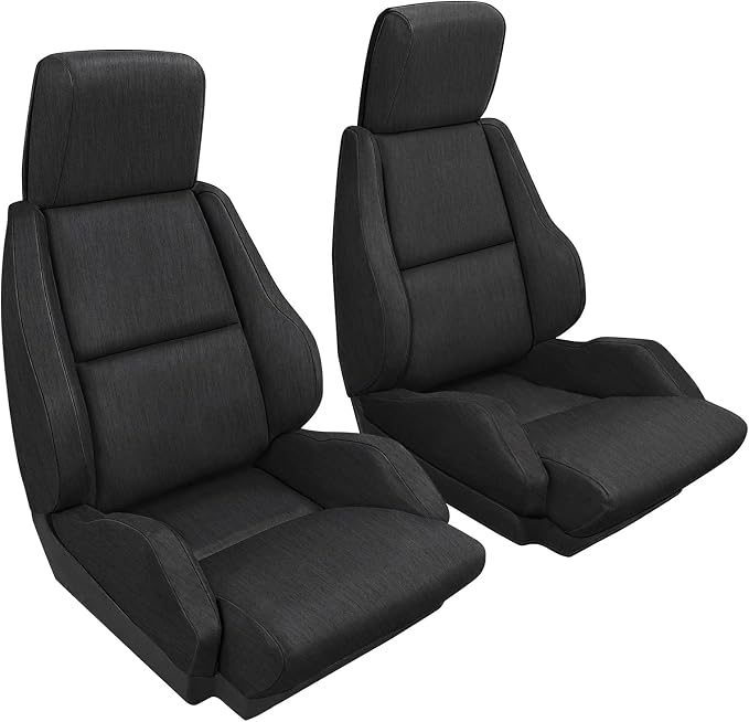 Front Seat Covers Compatible with 1984-1993 Chevy Corvette C4 Sport, Heavy Duty Cationic Linen Fabric Seat Protector