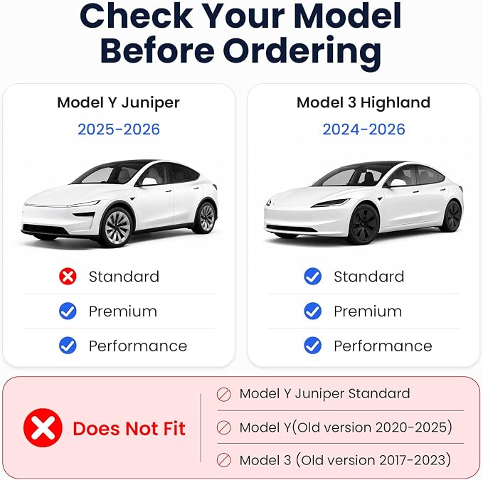 2026 Center Console Organizer for Tesla Model Y Juniper & Model 3 | OEM-Style Fit, Double-Layer Storage, Non-Slip Low-Rattle Mats, Tesla Model Y Juniper 2025-2026 & Model 3 Highland 2024-2026