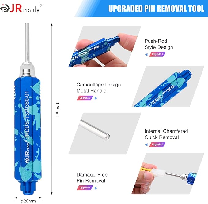 JRready ST6551 Molex .093” Crimp Tool Kit with Pins and Sockets 1189 Series 02091104/02092103 14-20AWG for Molex .093 Power Connector Upgraded Pin Removal Tool 2.36mm Diameter Contact 150Pairs