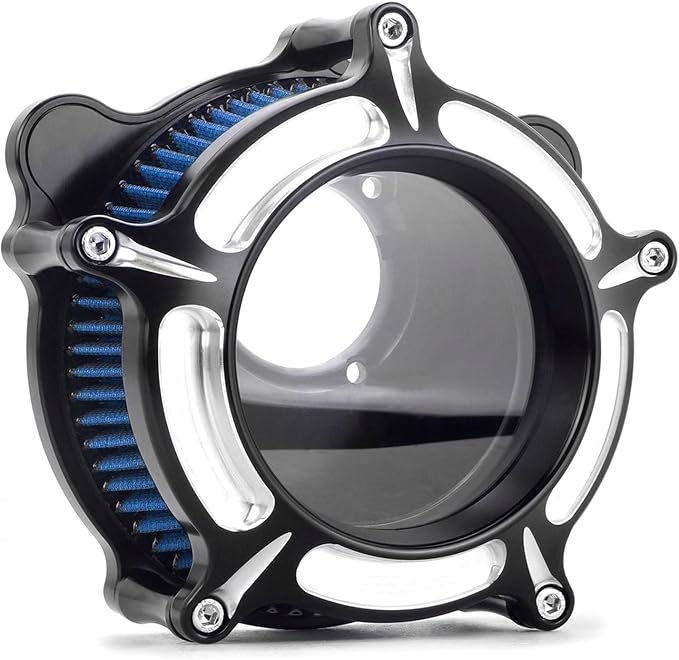 For harley davidson air cleaner filter sportster Touring street glide road king electra Dyna Softail motorcycle air intake (Black- Blue filter, B-For Softail/Dyna 1993-2015)