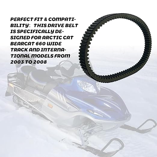Drive Belt Compatible with Arctic Cat Bearcat 660 Double-Toothed 2003-2008 Replaces OEM 0627-026 0627-033