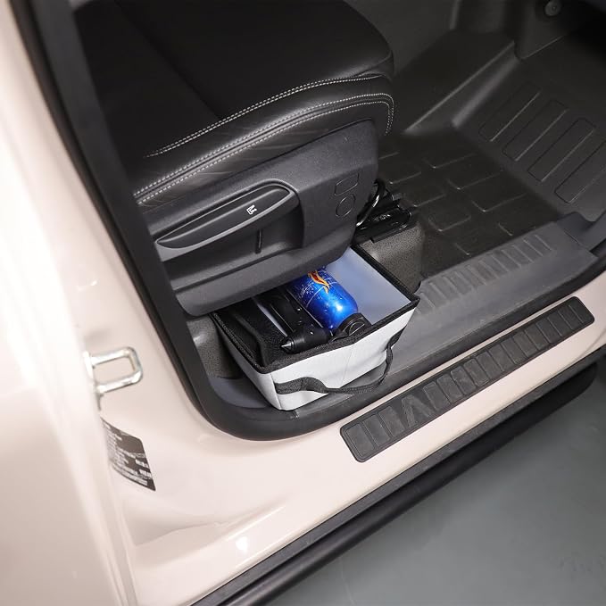 Under seat Storage Bag for Ineos Grenadier 2020-2025 Accessories Oxford Cloth Tool Organizer Box Under Front Seat, Underseat Hidden Bag Organizer Tray Drawer Bin with Anti-slip Handle (Grey)