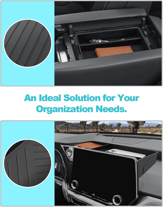CDEFG 3Pcs for 2026 Lexus TX Center Console Organizer for 2024-2026 Lexus TX 350/500h/550h+ Accessories Middle Console Dual Trays Armrest Storage Box & Dashboard Storage Tray
