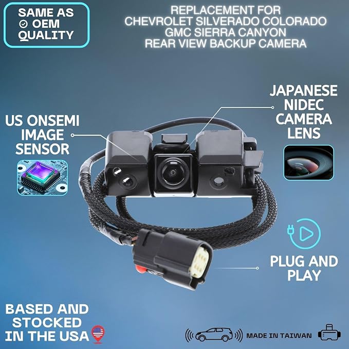 Backup Camera for 2014-2022 Chevrolet Silverado Colorado GMC Sierra Canyon | Replaces 2014 2015 2016 2017 2018 2019 2020 2021 2022, OE Part # 22803702 23306741 84143039 22896940 23334892