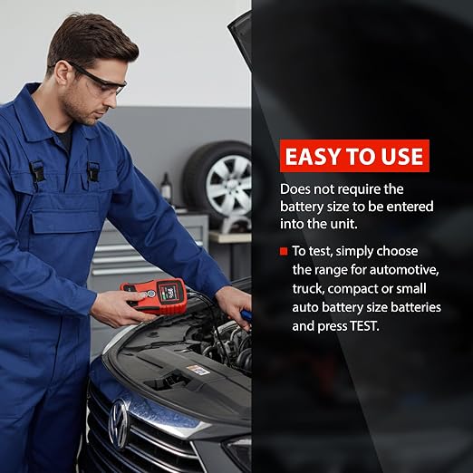Battery, Charging, & Starting System Diagnostic Tester for 12V & 24V Systems – Digital Analyzer for Automotive Starter, Alternator, Regulator & Diode Ripple – B200 by Tech Professional Service Tools