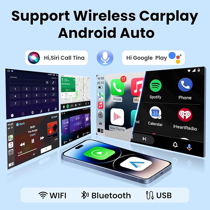 [8Core 4G+64G] Car Radio for Ford F150 2009-2014: 9" 1280 * 800 HD Touchscreen Stereo with Wireless Carplay Android Auto 5G WiFi GPS Bluetooth FM AM 36EQ DSP SWC 1080P Backup Camera