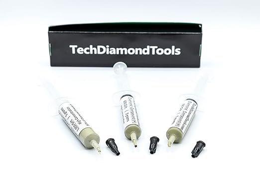 TechDiamondTools Kit of 3 Diamond Lapping Paste Polishing Compound USA Made 400 600 1050 Grit Lapidary Paste for Rock Glass Metal Jewelry Resin Marble with High Concentration of Diamond Powder