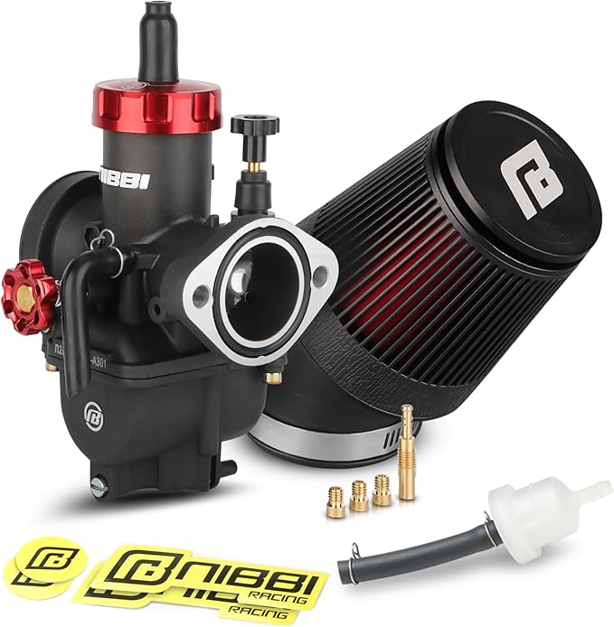 NIBBI 26mm Carburetor with CNC 48mm Air Filter kit,PE26FL Carburetor fit for 200cc Dirt Bike,Upgrade for VM26 PZ27