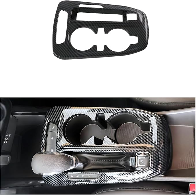 Center Console Gear Shift Panel Cover Anti Scratch Gear Shifter Trim Interior Decoration Accessories ABS Material Imitation Carbon Fiber Pattern for Chevrolet Trax 2023 2024 2025 Pack of 2