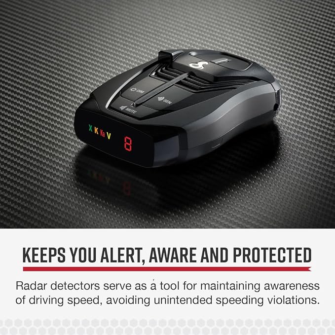 Cobra RAD 380 Laser Radar Detector – Long Range Detection, LaserEye Front and Rear Detection, IVT Filtering, Adjustable Sensitivity, Digital Signal Processing, Black
