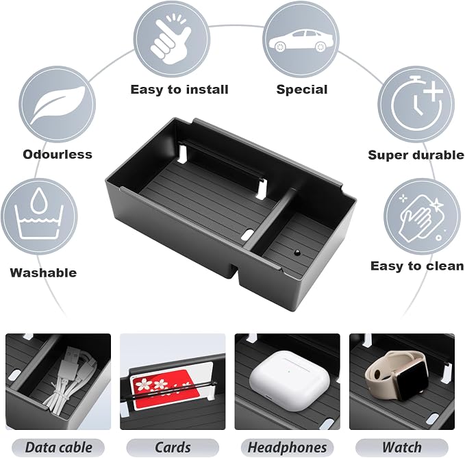 SKTU for 2021-2025 Mitsubishi Outlander Sport Accessories Center Console Organizer 2021-2025 Outlander Sport Console Tray 2021-2025 Outlander Sport ABS Insert Console Organizer (Not for Outlander)
