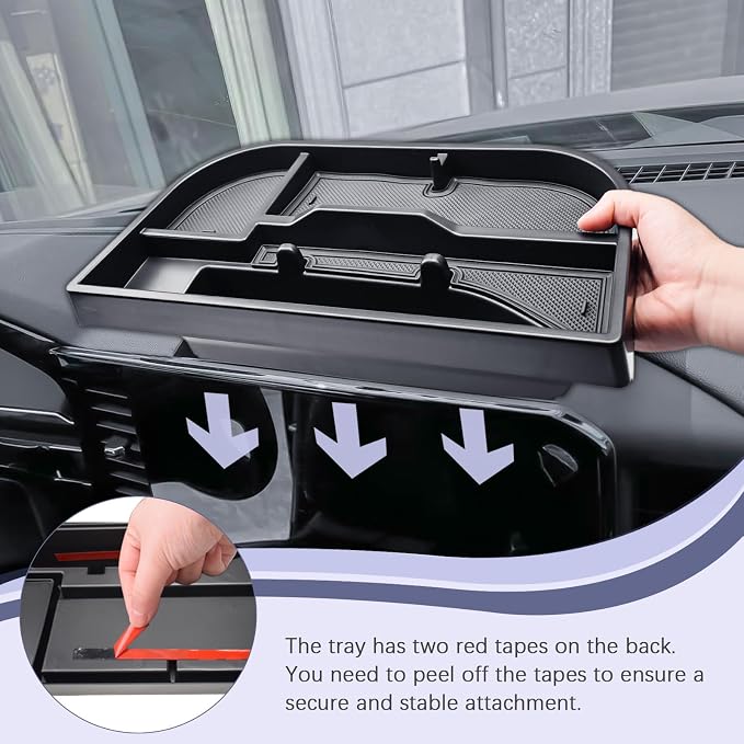 RUNROAD Center Console Hanging Organizer Box Compatible with 2022-2026 Chevy Silverado/GMC Sierra 1500 and 2024-2026 Silverado/Sierra 2500HD 3500HD Accessories Armrest Tray, Split Bench Seat ONLY