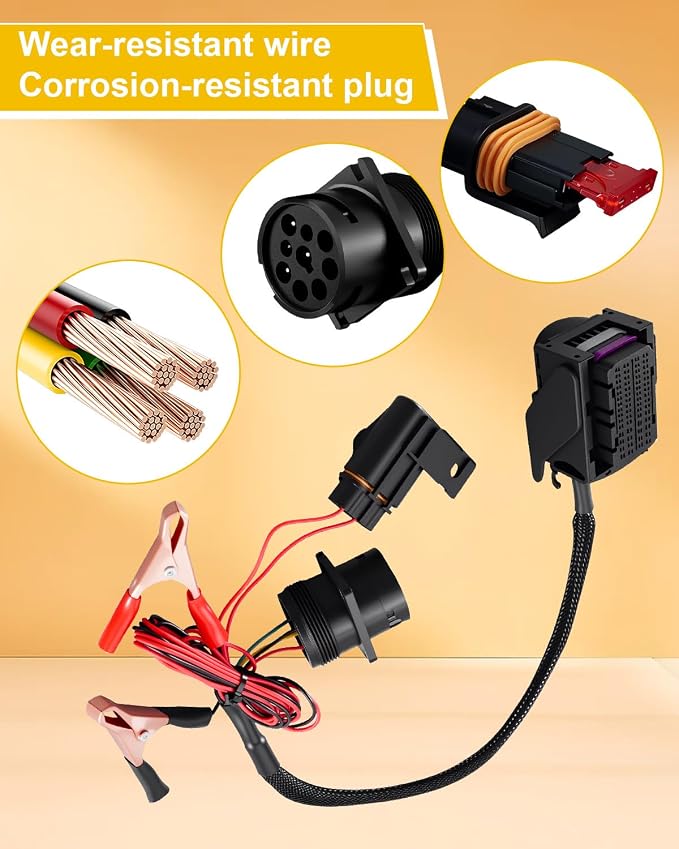 Engine Diagnostic Cable Adapter Compatible with MX13 EPA17 ACM Engine, Diagnostic Wiring Harness for Heavy Duty Commercial Trucks, Fault Detection Cable