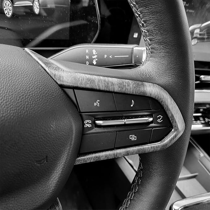 Premium Car Steering Wheel Handle Frame Cover, Compatible with Chevy Equinox RS 2025-2026 Accessories– Anti-Slip, Universal Fit, Easy Install & Luxury Upgrade Accessories (Wood Grain)