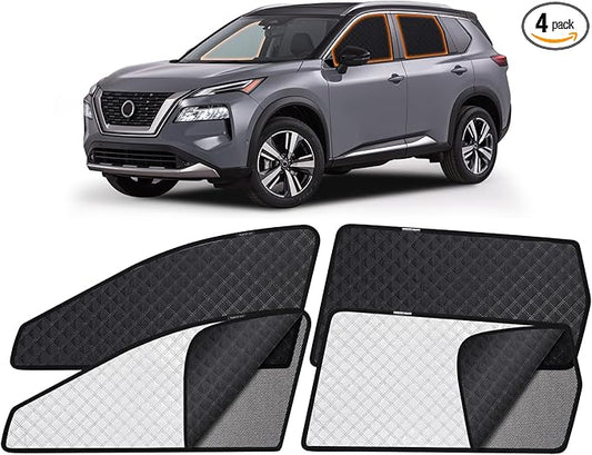XCBYT Car Window Shades for 2021-2024 Rogue | 2-in-1 Breathable Mesh & Blackout Side Window Covers | UV Protection & Privacy for Baby Naps, Camping & Car Rest (4 PCS)