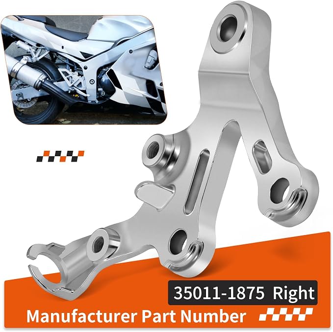 Right Footpeg Bracket For Kawasaki Ninja ZX-6R ZX600 Ninja ZX-9R ZX900 1998-2003 ZZR 600 2005-2008 35011-1875