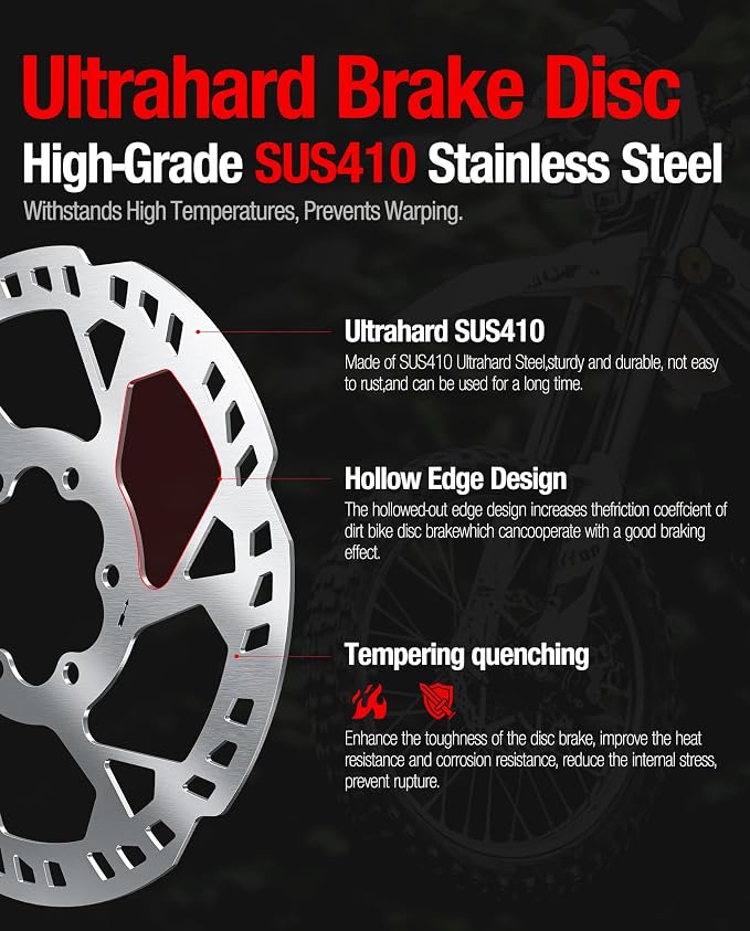 Heavy-Duty 203 mm Thickened Stainless Steel Rear Brake Disc Rotor for for Talaria Road Legal (TL45) Talaria Sting Offroad （TL3000）