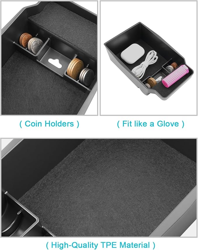 CDEFG 2Pcs for 2026 Mazda CX5 Center Console Organizer for 2026 Mazda CX-5 (S/Select/Preferred/Premium/Premium Plus) Accessories Middle Console Double Trays Storage Box