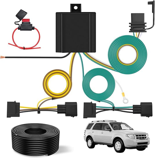 Nilight 4 Pin Trailer Wiring Harness Kit 56329 Vehicle Custom for 2004 2005 2006 2007 2008 2009 2010 2011 2012 Ford Escape Edge Freestar Mazda Tribute Mercury Mariner Lincoln MKX