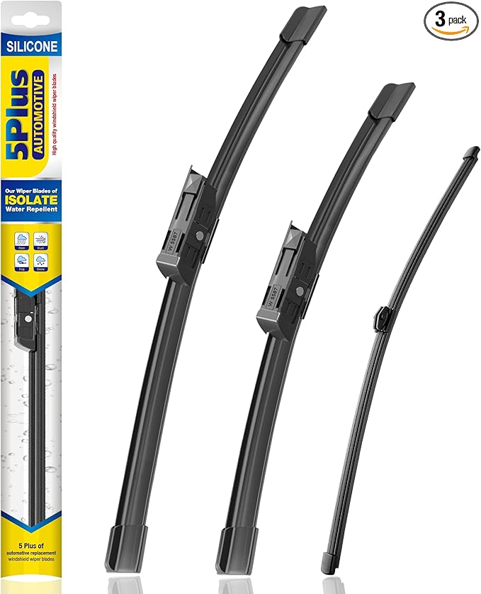 5 PLUS® Silicone Windshield Wipers Replacement for 2018-2024 Audi Q5 Wiper Blades(Set of 3),Automotive Replacement Windshield Wiper Blades For My Car-24"/20"/15"