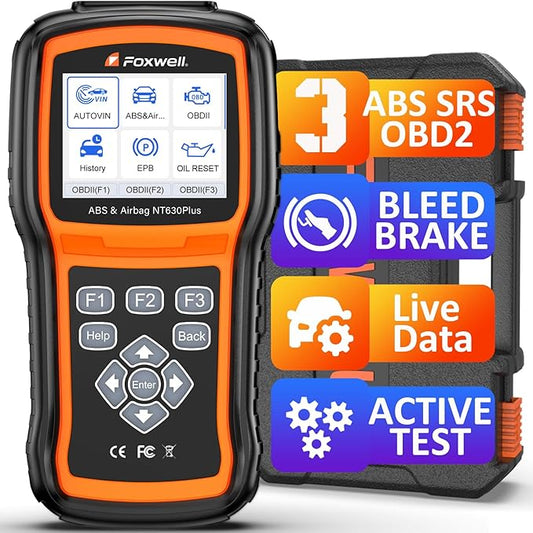 2026 FOXWELL NT630 Plus OBD2 Scanner with ABS and SRS, ABS Code Reader Auto Bleed Scan Tool Brake SRS Scanner, Car Scanner Diagnostic Tool Bidirectional Live Data with SAS Oil Check Engine Light Reset