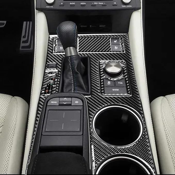 Soft Carbon Fiber Car Interior Shifter Kit 6/Piece Decorative Sticker for Lexus RC300 350 200T 15-24 Carbon Fiber Interior Accessories