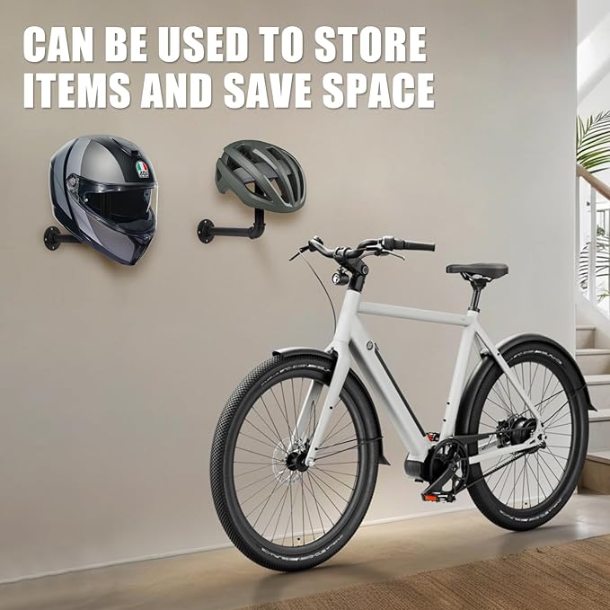3 PCS Helmet Wall Mount - PSLER Industrial Pipe Helmet Rack,Wig Holder,Hat Display Rack for Motorcycle Helmets,Hats, Baseball and Rugby Helmets